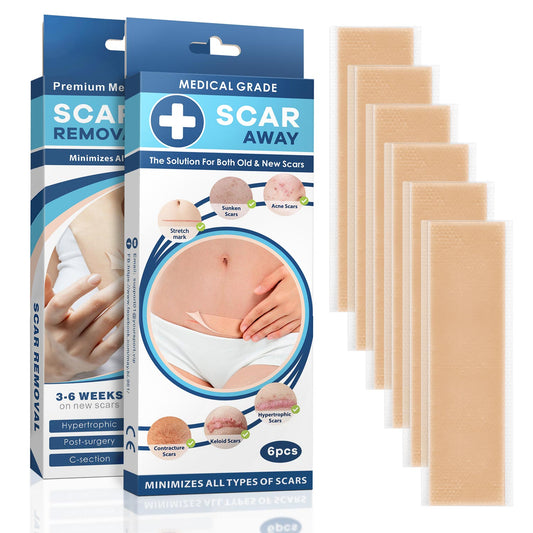 12 pcs Silicone Scar Patch 12 PCS , Silicone Scar Sheet for Stretch Mark, C section Scars Recovery (5.7"X1.5" Size /PC)